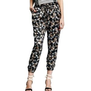 Peter Som Silky Pineapple Black Gold Silver Jogger Pants Women’s Size XL